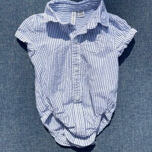 Janie and Jack Blue Never used Striped Button Down Shirt